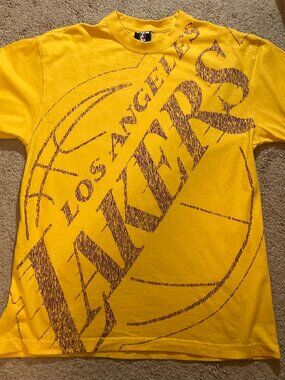 Los Angeles Lakers UNK shirt giant logo all-over print, size XL